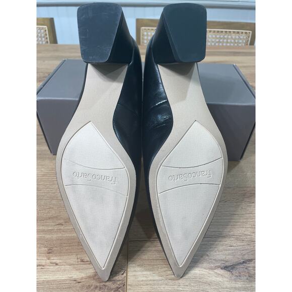 Franco Sarto Racer Pump Black Leather Size 8 Wide NIB Timeless Dressy Shoes - Picture 11 of 14